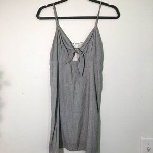 Gray and White Striped Mini Dress